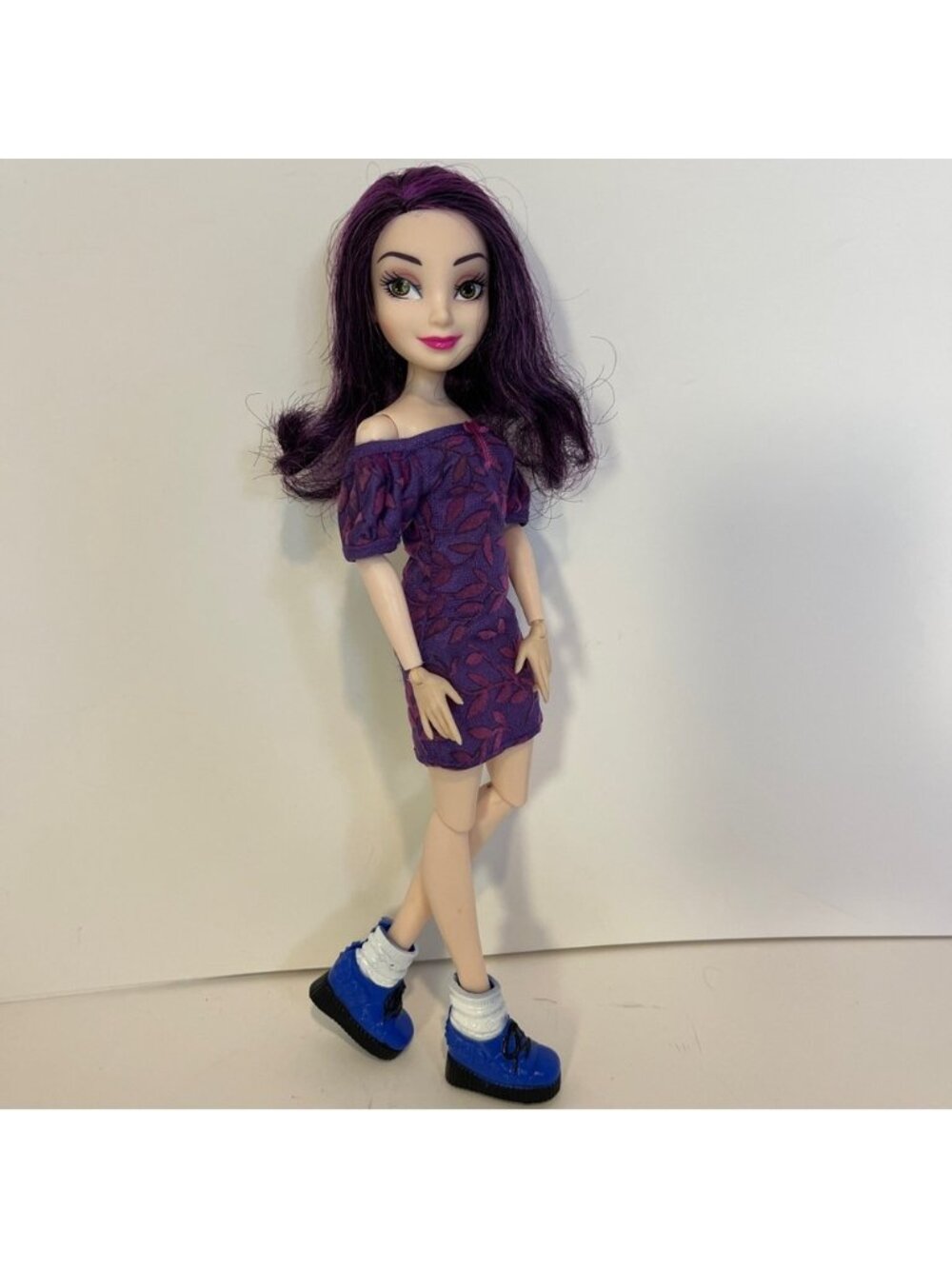 Disney Descendants Mal Doll Purple Hair Redressed Isle of the Lost Articulated